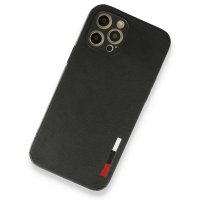 Newface iPhone 12 Pro Kılıf Loop Deri Silikon - Siyah