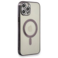 Newface iPhone 12 Pro Kılıf Magneticsafe Lazer Silikon - Siyah