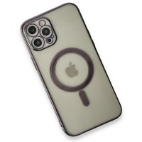 Newface iPhone 12 Pro Kılıf Magneticsafe Lazer Silikon - Siyah