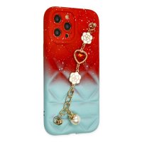 Newface iPhone 12 Pro Kılıf Mozart Elcekli Silikon - Kırmızı