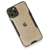 Newface iPhone 12 Pro Kılıf Platin Simli Silikon - Siyah