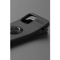 Newface iPhone 12 Pro Kılıf Range Yüzüklü Silikon - Siyah