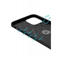 Newface iPhone 12 Pro Kılıf Range Yüzüklü Silikon - Siyah