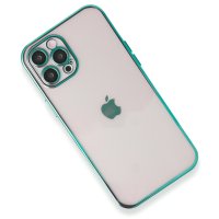 Newface iPhone 12 Pro Kılıf Razer Lensli Silikon - Yeşil