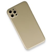 Newface iPhone 12 Pro Max Kılıf 360 Full Body Silikon Kapak - Gold