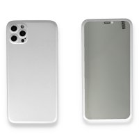 Newface iPhone 12 Pro Max Kılıf 360 Hayalet Full Body Silikon Kapak - Beyaz
