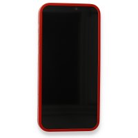 Newface iPhone 12 Pro Max Kılıf 360 Hayalet Full Body Silikon Kapak - Kırmızı