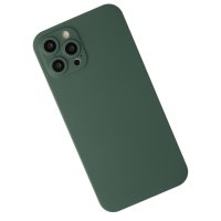 Newface iPhone 12 Pro Max Kılıf 360 Mat Full Body Silikon Kapak - Koyu Yeşil
