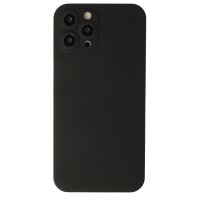 Newface iPhone 12 Pro Max Kılıf 360 Mat Full Body Silikon Kapak - Siyah
