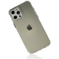 Newface iPhone 12 Pro Max Kılıf 3D Vera Karbon Silikon - Şeffaf
