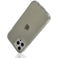 Newface iPhone 12 Pro Max Kılıf 3D Vera Karbon Silikon - Şeffaf