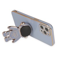 Newface iPhone 12 Pro Max Kılıf Aston Stand Silikon - Mavi