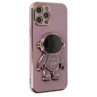 Newface iPhone 12 Pro Max Kılıf Aston Stand Silikon - Mor