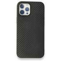 Newface iPhone 12 Pro Max Kılıf Carbonix Silikon - Siyah