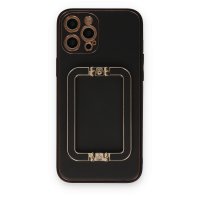 Newface iPhone 12 Pro Max Kılıf Coco Elit Kapak - Siyah
