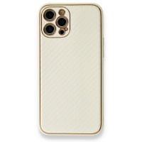 Newface iPhone 12 Pro Max Kılıf Coco Karbon Silikon - Beyaz