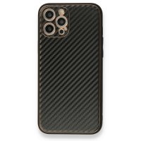Newface iPhone 12 Pro Max Kılıf Coco Karbon Silikon - Siyah