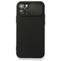 Newface iPhone 12 Pro Max Kılıf Color Lens Silikon - Siyah