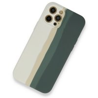 Newface iPhone 12 Pro Max Kılıf Ebruli Lansman Silikon - Beyaz-Gri