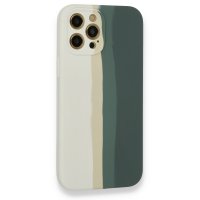 Newface iPhone 12 Pro Max Kılıf Ebruli Lansman Silikon - Beyaz-Gri