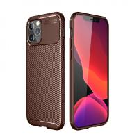 Newface iPhone 12 Pro Max Kılıf Auto Focus Karbon Kapak - Kahverengi