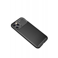 Newface iPhone 12 Pro Max Kılıf Focus Karbon Silikon - Siyah