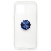 Newface iPhone 12 Pro Max Kılıf Gros Yüzüklü Silikon - Mavi