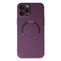 Newface iPhone 12 Pro Max Kılıf Jack Magneticsafe Lens Silikon - Mürdüm