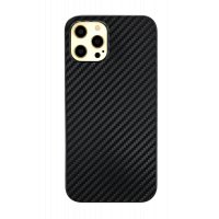 Newface iPhone 12 Pro Max Kılıf Karbon PP Silikon - Siyah