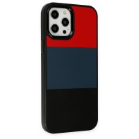 Newface iPhone 12 Pro Max Kılıf King Kapak - Kırmızı-Siyah