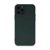 Newface iPhone 12 Pro Max Kılıf Lansman Glass Kapak - Koyu Yeşil