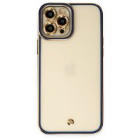 Newface iPhone 12 Pro Max Kılıf Liva Lens Silikon - Mavi