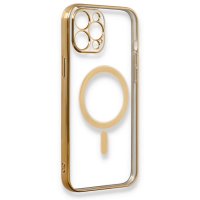 Newface iPhone 12 Pro Max Kılıf Magneticsafe Lazer Silikon - Gold