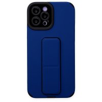Newface iPhone 12 Pro Max Kılıf Mega Standlı Silikon - Mavi