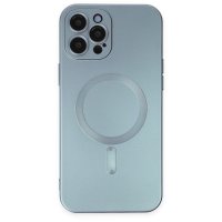 Newface iPhone 12 Pro Max Kılıf Moshi Lens Magneticsafe Silikon - Sierra Blue