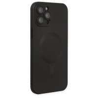 Newface iPhone 12 Pro Max Kılıf Moshi Lens Magneticsafe Silikon - Siyah