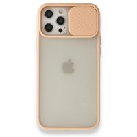 Newface iPhone 12 Pro Max Kılıf Palm Buzlu Kamera Sürgülü Silikon - Pembe