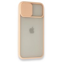 Newface iPhone 12 Pro Max Kılıf Palm Buzlu Kamera Sürgülü Silikon - Pembe