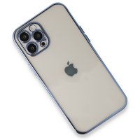 Newface iPhone 12 Pro Max Kılıf Razer Lensli Silikon - Açık Mavi