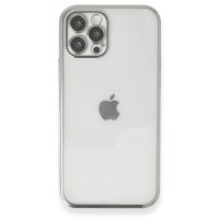 Newface iPhone 12 Pro Max Kılıf Razer Lensli Silikon - Gümüş