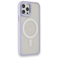Newface iPhone 12 Pro Max Kılıf Room Magsafe Silikon - Lila