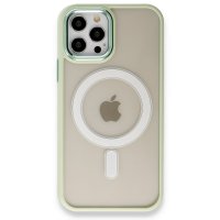 Newface iPhone 12 Pro Max Kılıf Room Magneticsafe Silikon - Su Yeşili