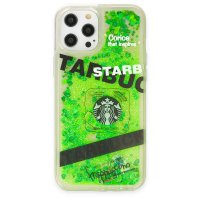 Newface iPhone 12 Pro Max Kılıf Starbuck Sulu Silikon - Koyu Yeşil