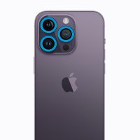Newface iPhone 12 Pro Max Neon Fosforlu Kamera Lens - Mavi