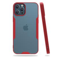 Newface iPhone 12 Pro Max Kılıf Platin Silikon - Kırmızı