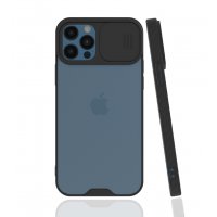 Newface iPhone 12 Pro Max Kılıf Platin Kamera Koruma Silikon - Siyah