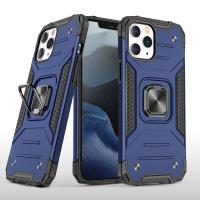 Newface iPhone 12 Pro Max Kılıf Zegna Yüzüklü Silikon Kapak - Mavi