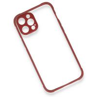 Newface iPhone 12 Pro Max Kılıf Miami Şeffaf Silikon - Fuşya