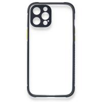 Newface iPhone 12 Pro Kılıf Miami Şeffaf Silikon - Lacivert