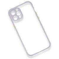 Newface iPhone 12 Pro Max Kılıf Miami Şeffaf Silikon - Lila